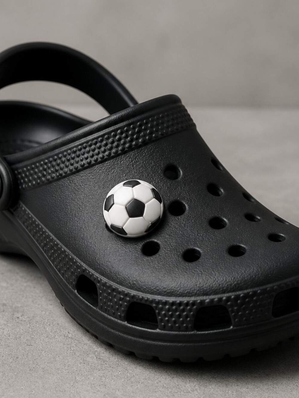 Soccer Ball Croc Shoe Charm Black White Sports Jibbitz Style Soccer Player Gift